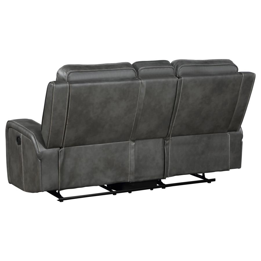 Raelynn Upholstered Track Arm Motion Loveseat Grey view 5