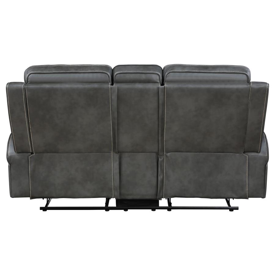 Raelynn Upholstered Track Arm Motion Loveseat Grey view 6
