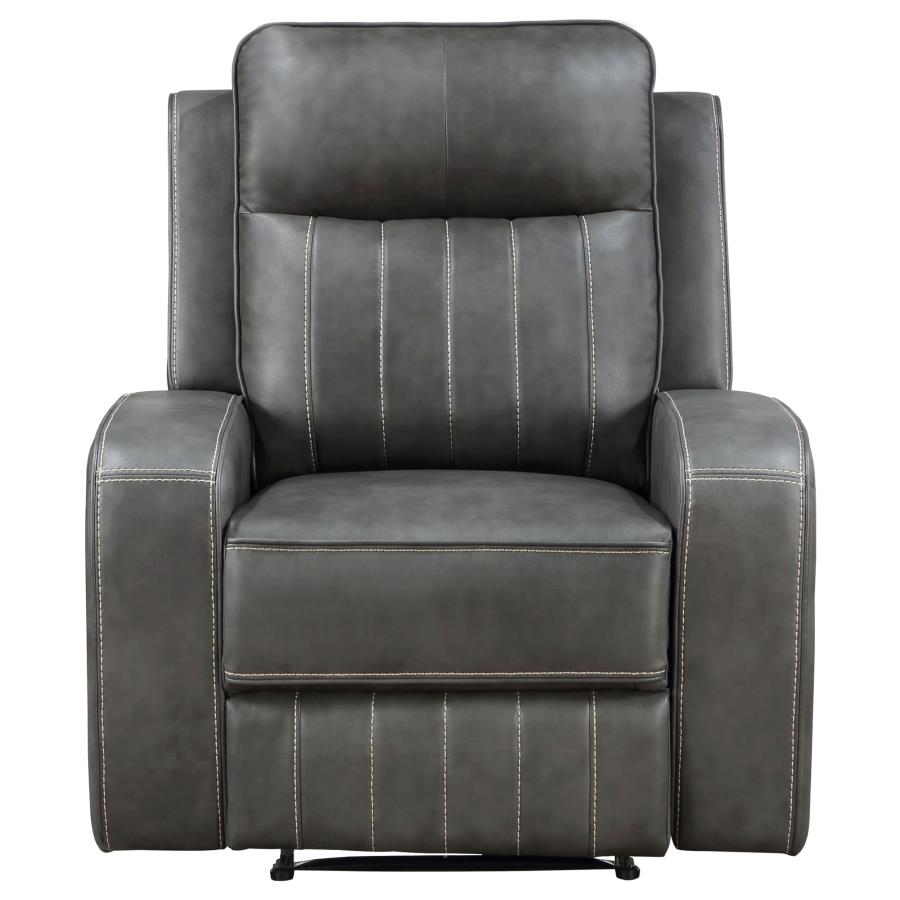 Raelynn Upholstered Track Arm Recliner Grey view 5