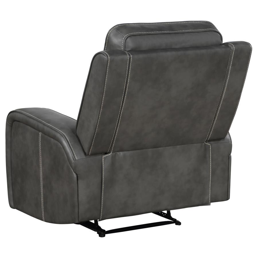 Raelynn Upholstered Track Arm Recliner Grey view 6
