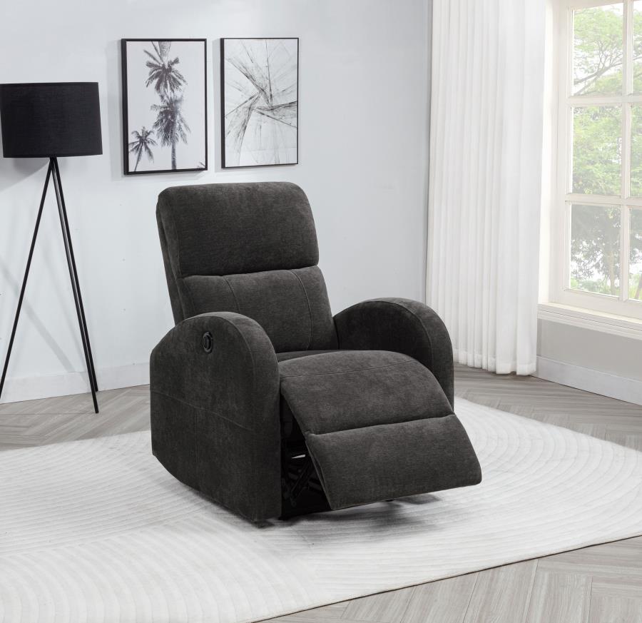 Grant Fabric Upholstered Power Recliner Chair Charcoal Grey view 3