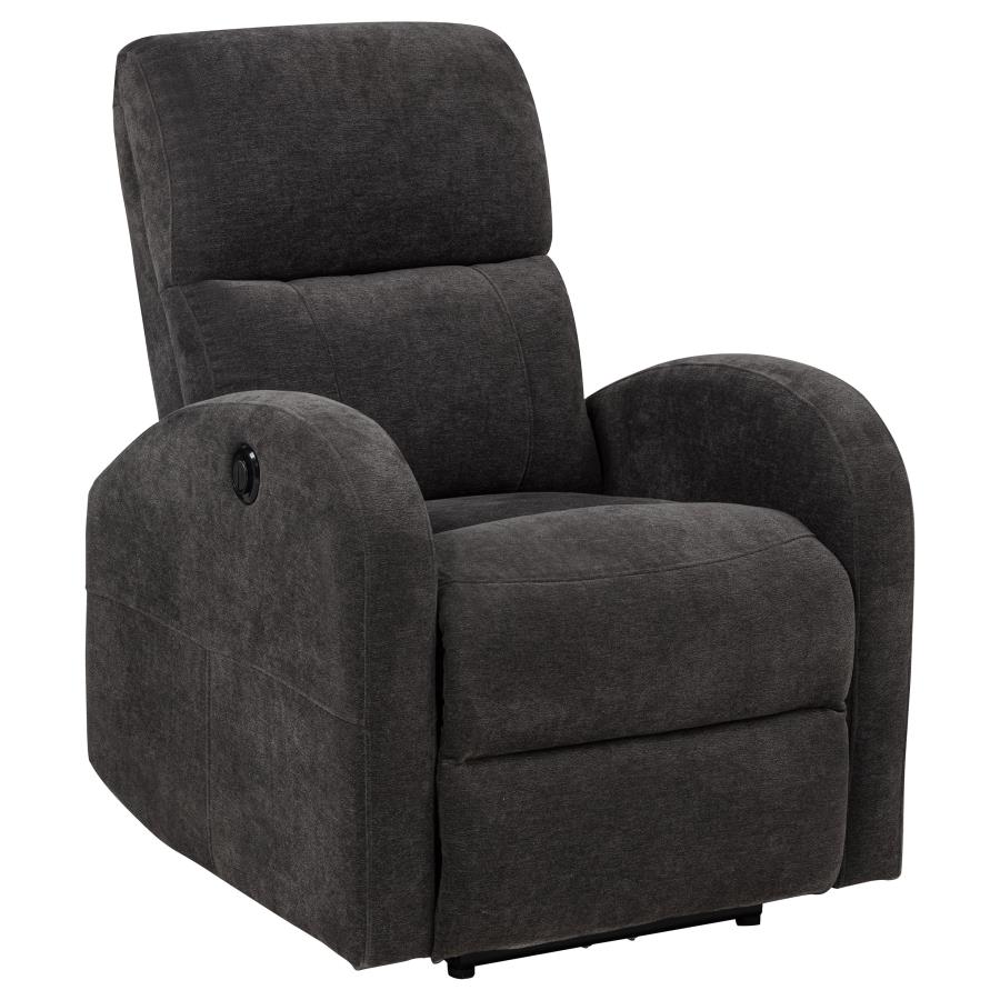 Grant Fabric Upholstered Power Recliner Chair Charcoal Grey view 4