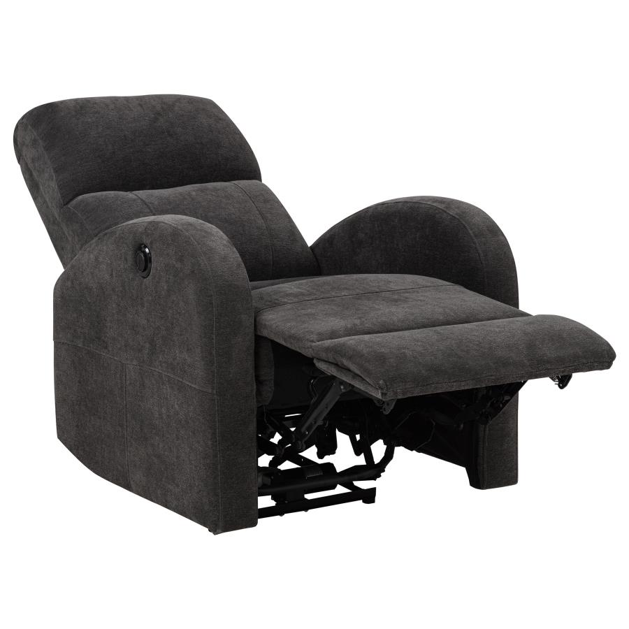 Grant Fabric Upholstered Power Recliner Chair Charcoal Grey view 5