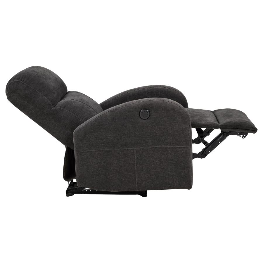 Grant Fabric Upholstered Power Recliner Chair Charcoal Grey view 7