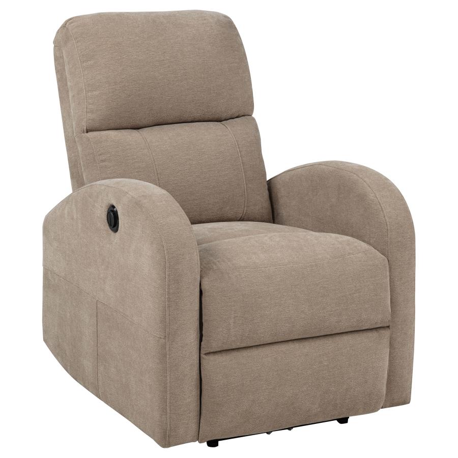 Grant Fabric Upholstered Power Recliner Chair Camel view 4