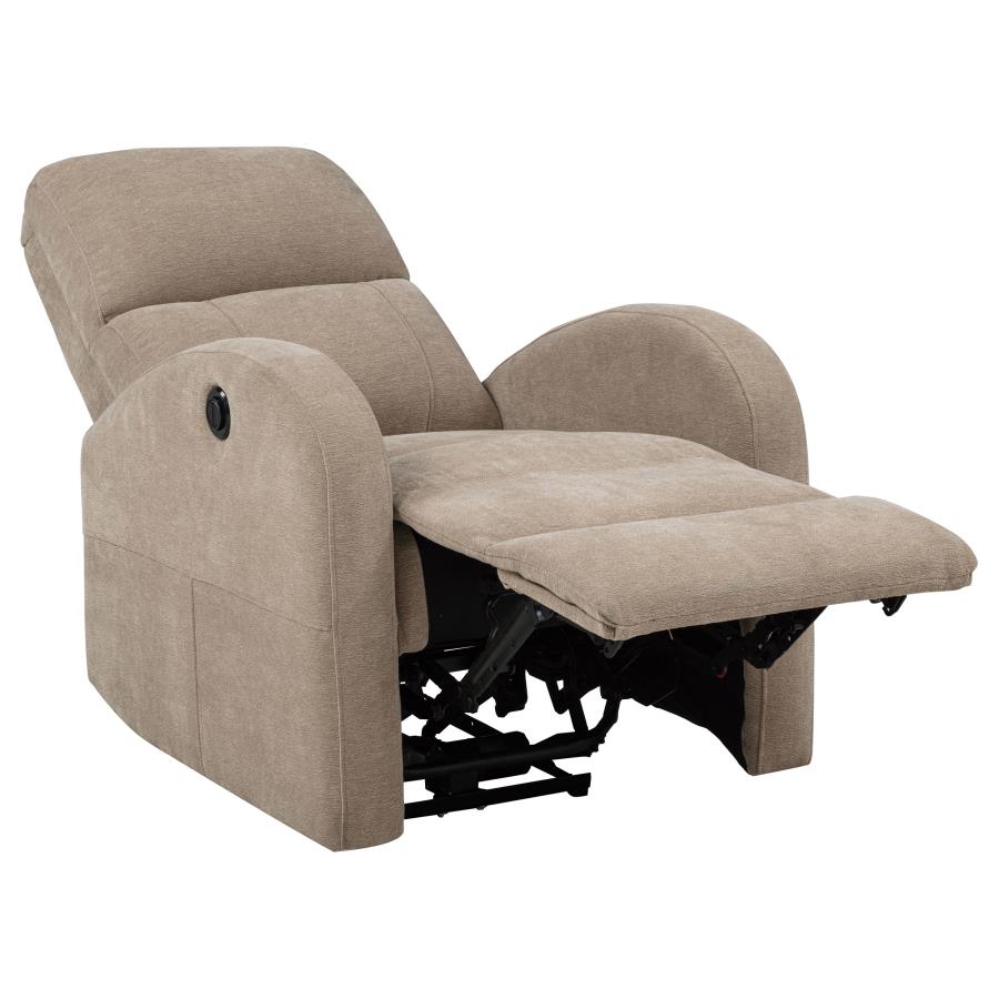 Grant Fabric Upholstered Power Recliner Chair Camel view 5
