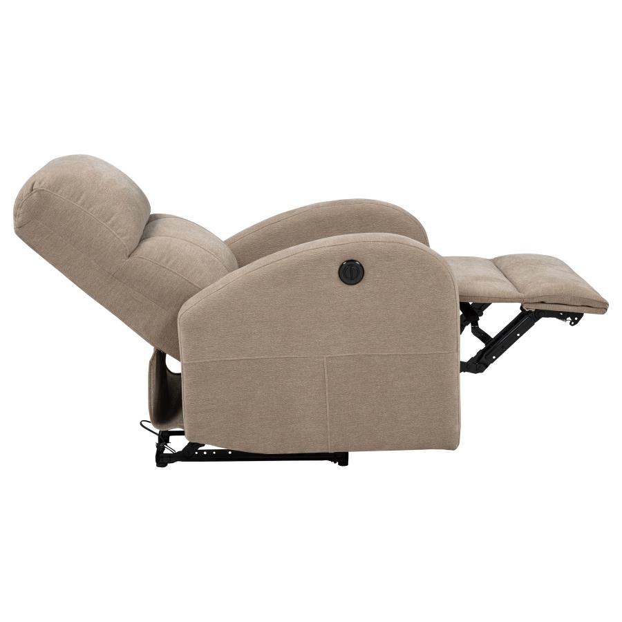 Grant Fabric Upholstered Power Recliner Chair Camel view 7