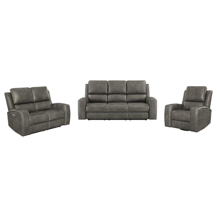 Brickston 3-piece Triple Power Reclining Sofa Set Charcoal view 2