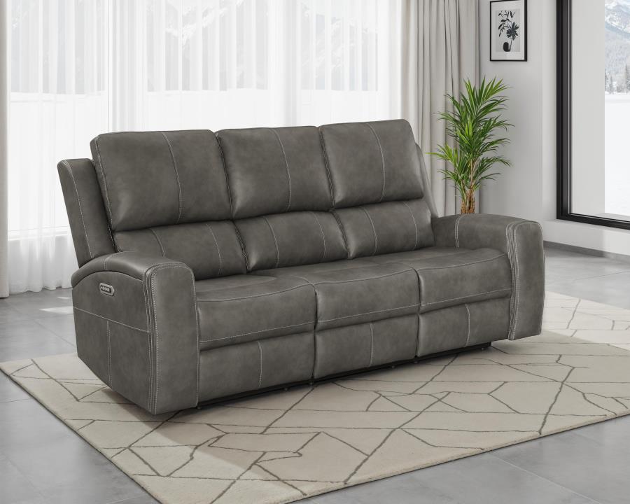 Brickston Triple Power Reclining Sofa Charcoal view 2