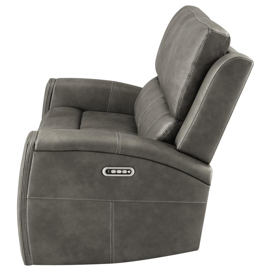 Brickston Triple Power Reclining Loveseat Charcoal view 6