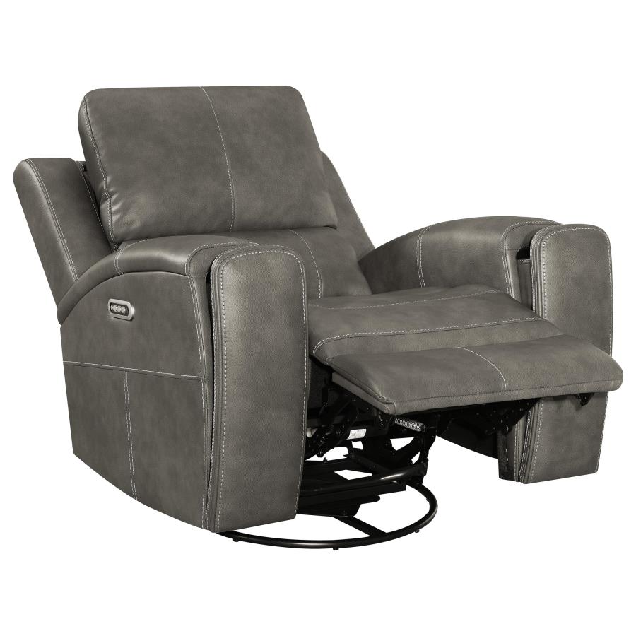 Brickston Triple Power Swivel Glider Recliner Charcoal view 4