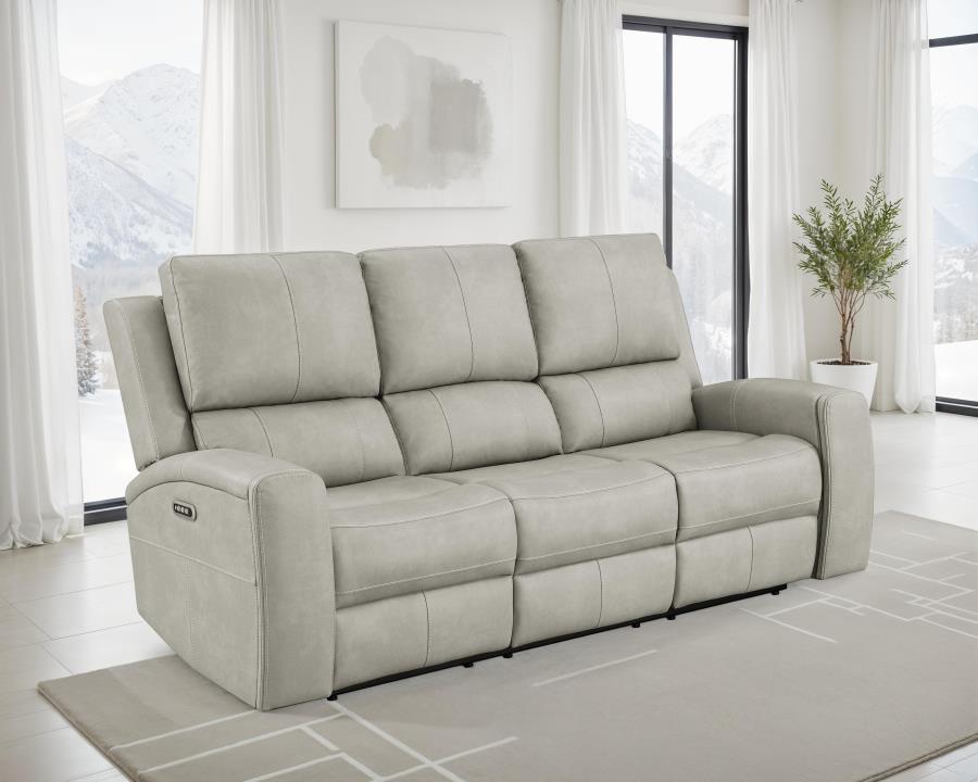 Brickston Triple Power Reclining Sofa Grey view 2