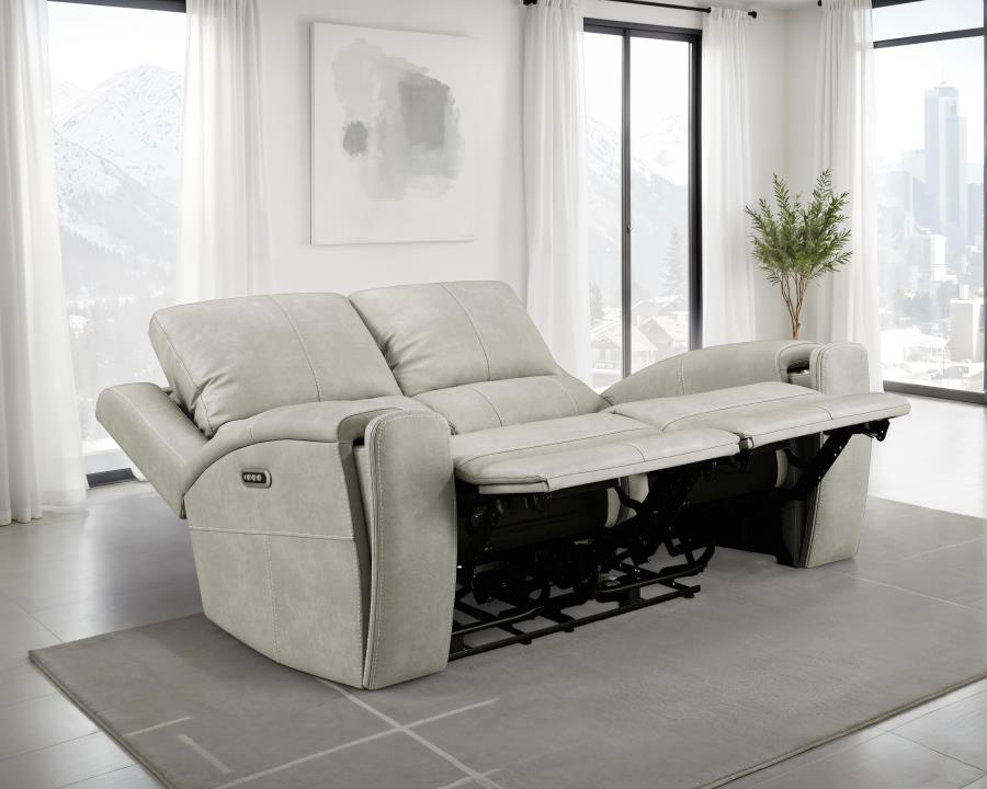 Brickston Triple Power Reclining Loveseat Grey view 3