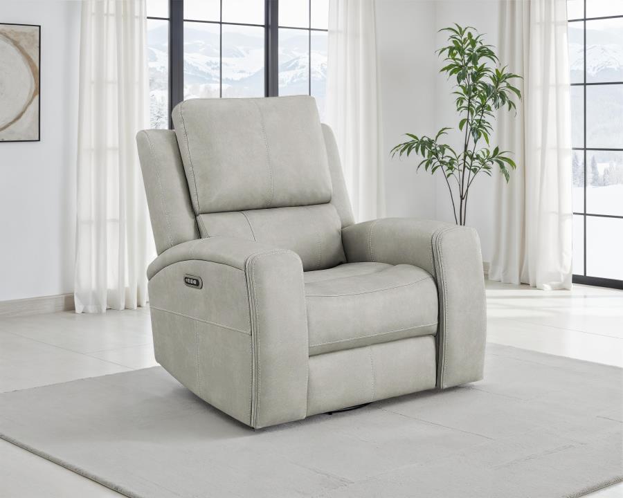 Brickston Triple Power Swivel Glider Recliner Grey view 2