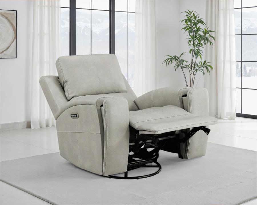 Brickston Triple Power Swivel Glider Recliner Grey view 3