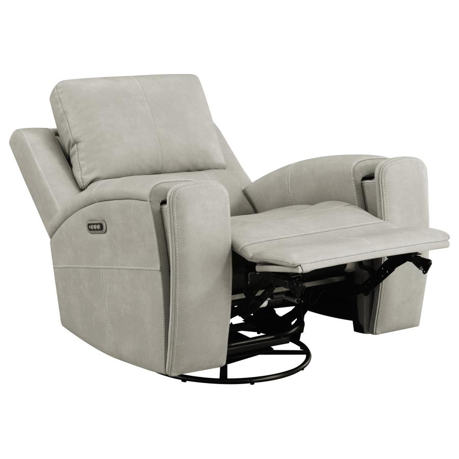 Brickston Triple Power Swivel Glider Recliner Grey view 4