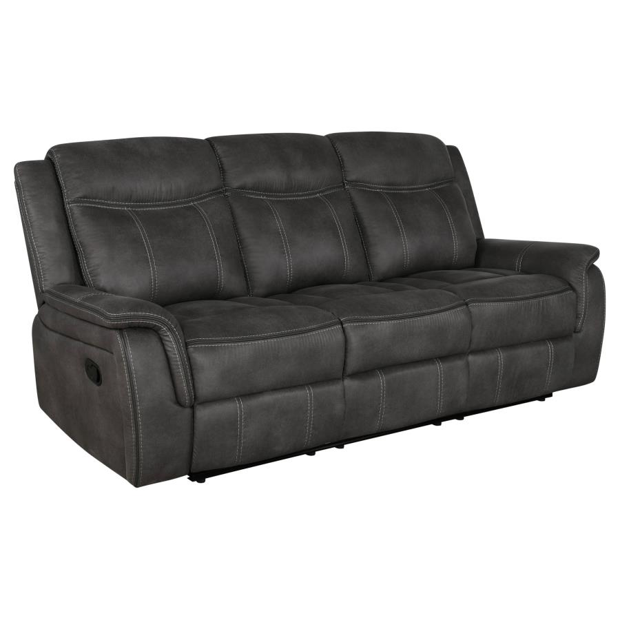 Lawrence 2-piece Upholstered Reclining Sofa Set Charcoal view 3