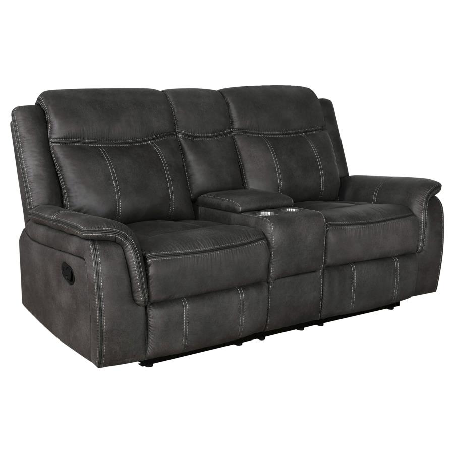 Lawrence 2-piece Upholstered Reclining Sofa Set Charcoal view 4