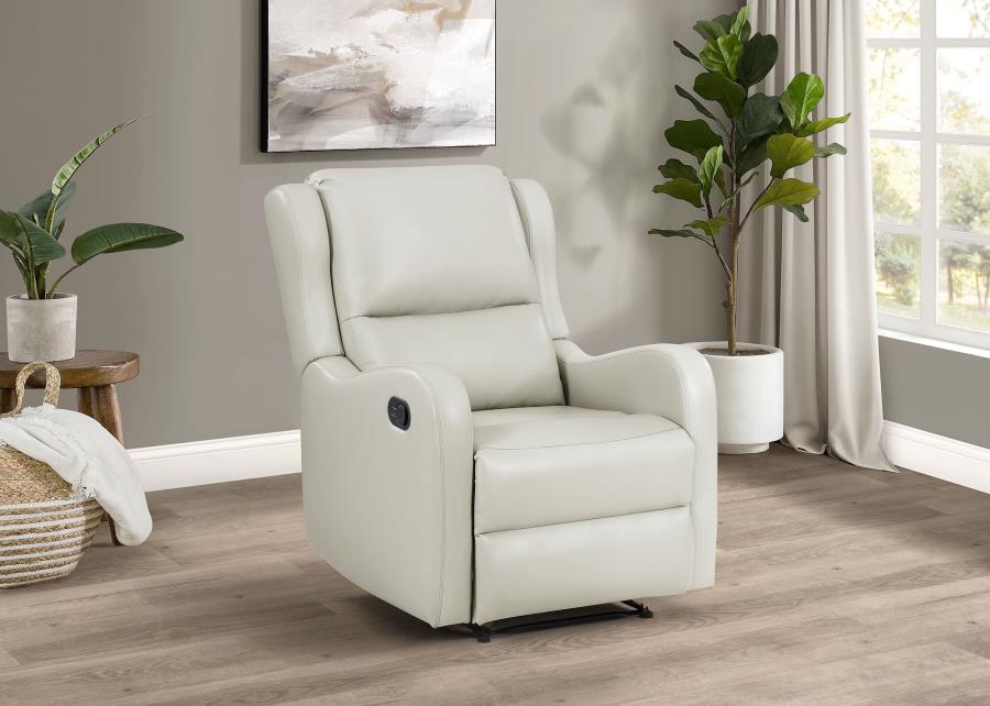Kelsey Upholstered English Arm Recliner Chair Ivory view 2