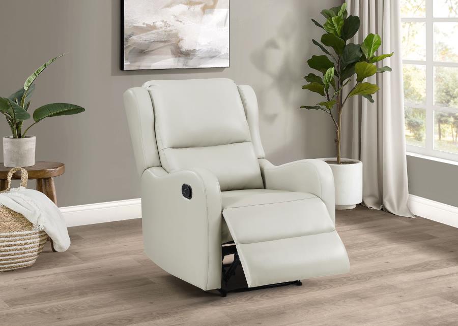 Kelsey Upholstered English Arm Recliner Chair Ivory view 3