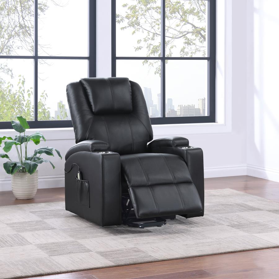 Armstrong Upholstered Power Lift Massage Recliner Espresso view 3