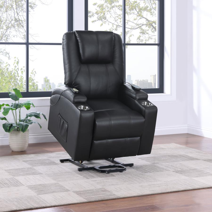 Armstrong Upholstered Power Lift Massage Recliner Espresso view 4
