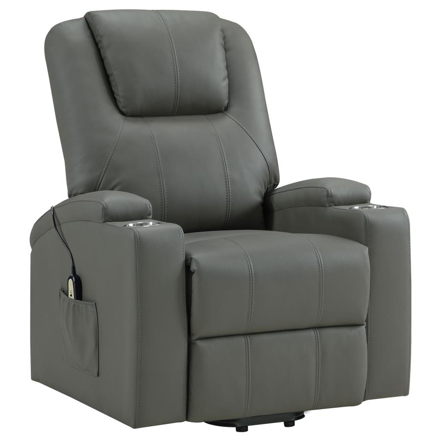 Armstrong Upholstered Power Lift Massage Recliner Grey view 5