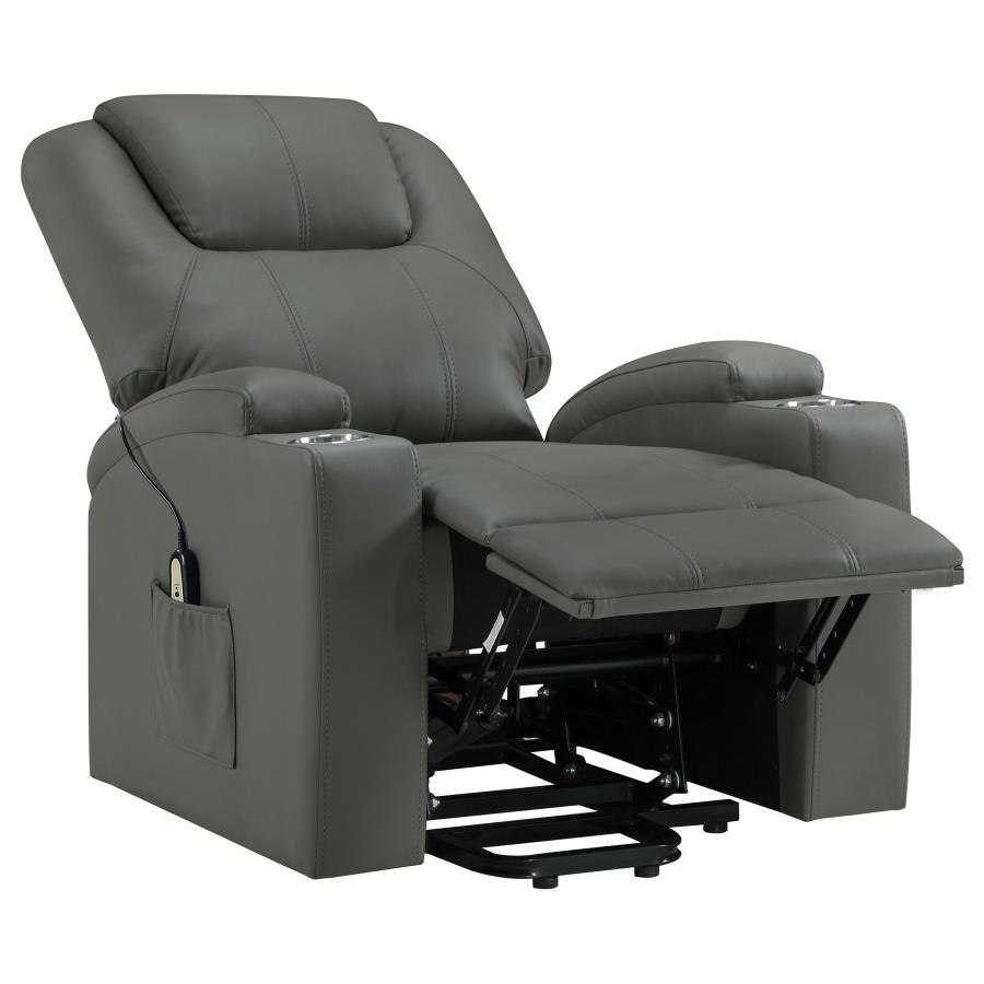 Armstrong Upholstered Power Lift Massage Recliner Grey view 6