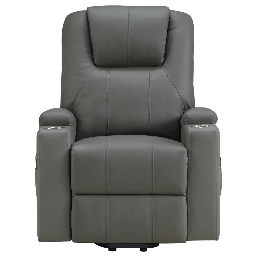 Armstrong Upholstered Power Lift Massage Recliner Grey view 7