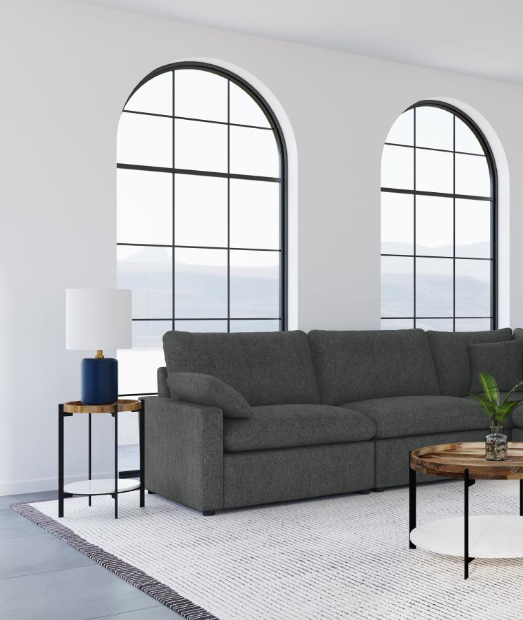 Collins Modular Armless Chair Dark Grey view 2