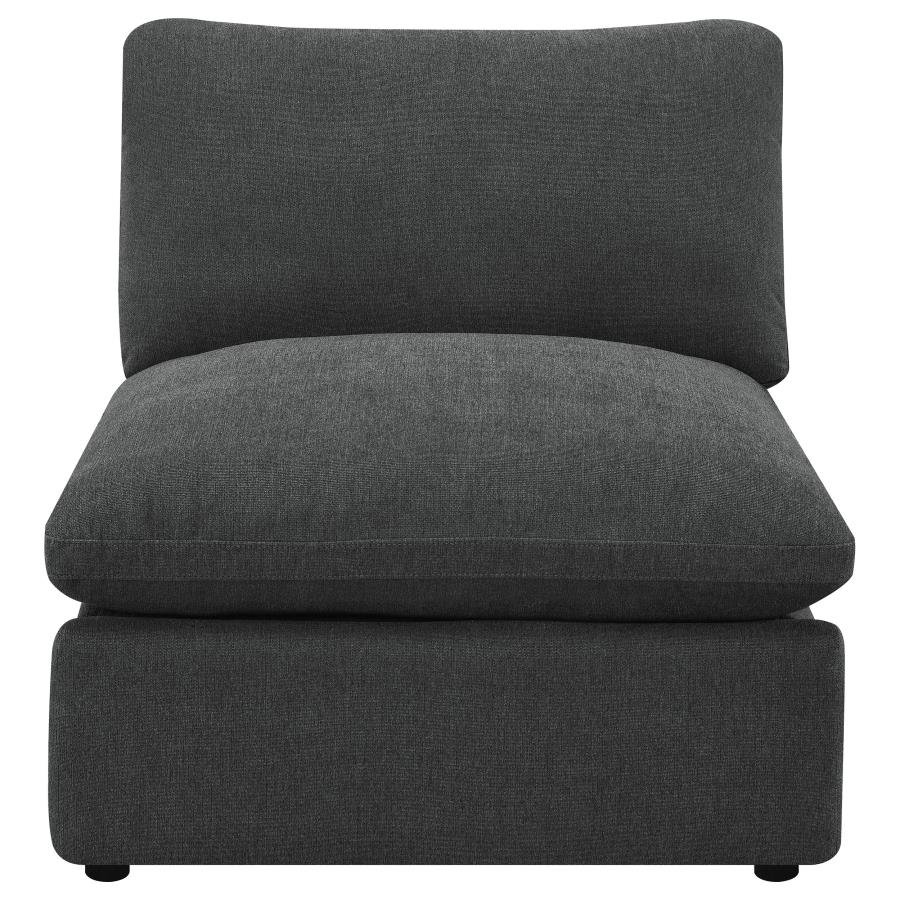Collins Modular Armless Chair Dark Grey view 3