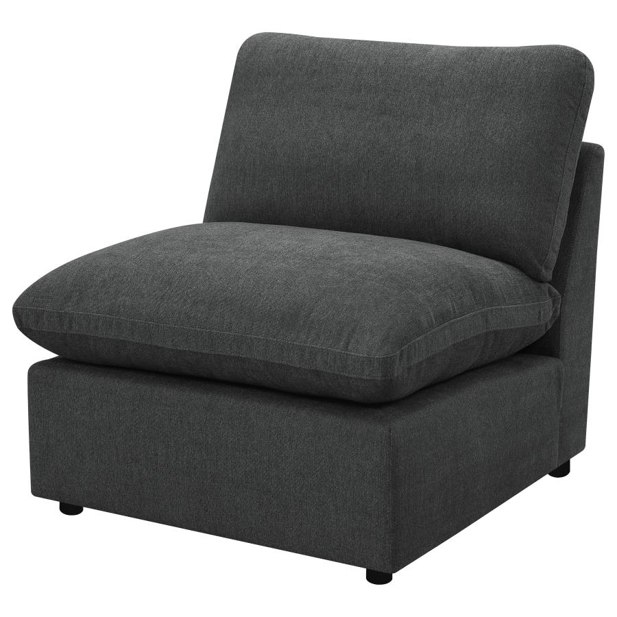 Collins Modular Armless Chair Dark Grey view 4