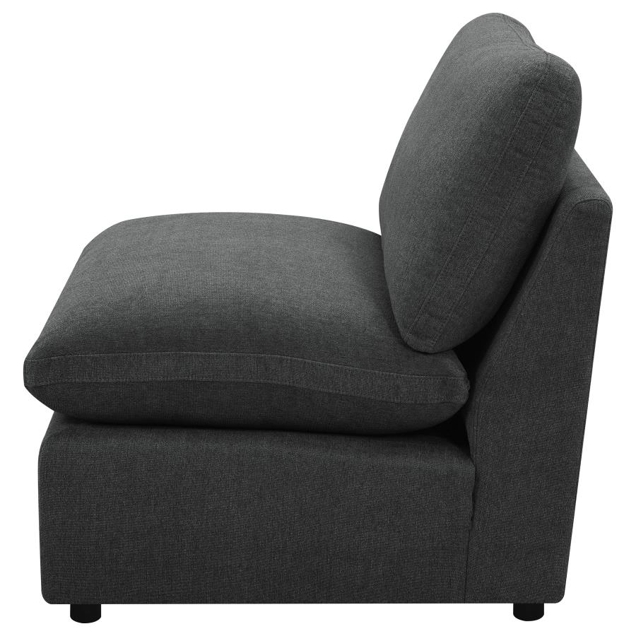 Collins Modular Armless Chair Dark Grey view 5