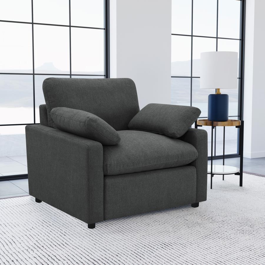 Collins Upholstered Power Recliner Chair Dark Grey view 2