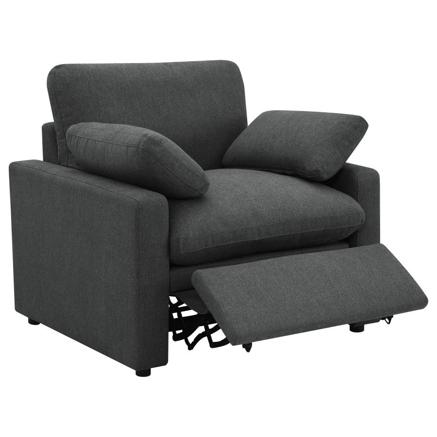 Collins Upholstered Power Recliner Chair Dark Grey view 4