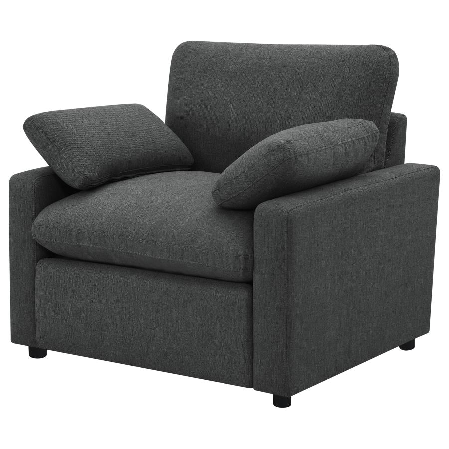 Collins Upholstered Power Recliner Chair Dark Grey view 6