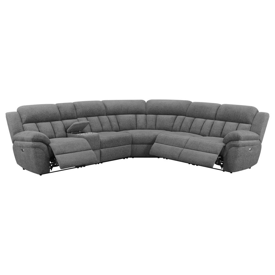 Bahrain 6-piece Modular Power Reclining Sectional Charcoal view 3