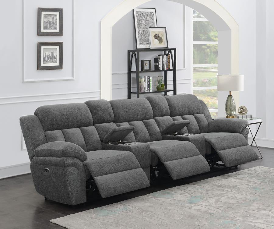 Bahrain 5-piece Power Home Theater Seating Charcoal view 3