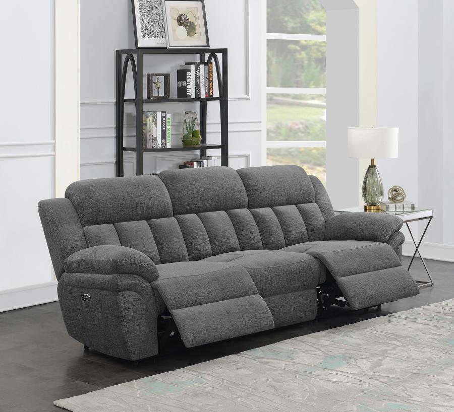 Bahrain Upholstered Power Sofa Charcoal view 3