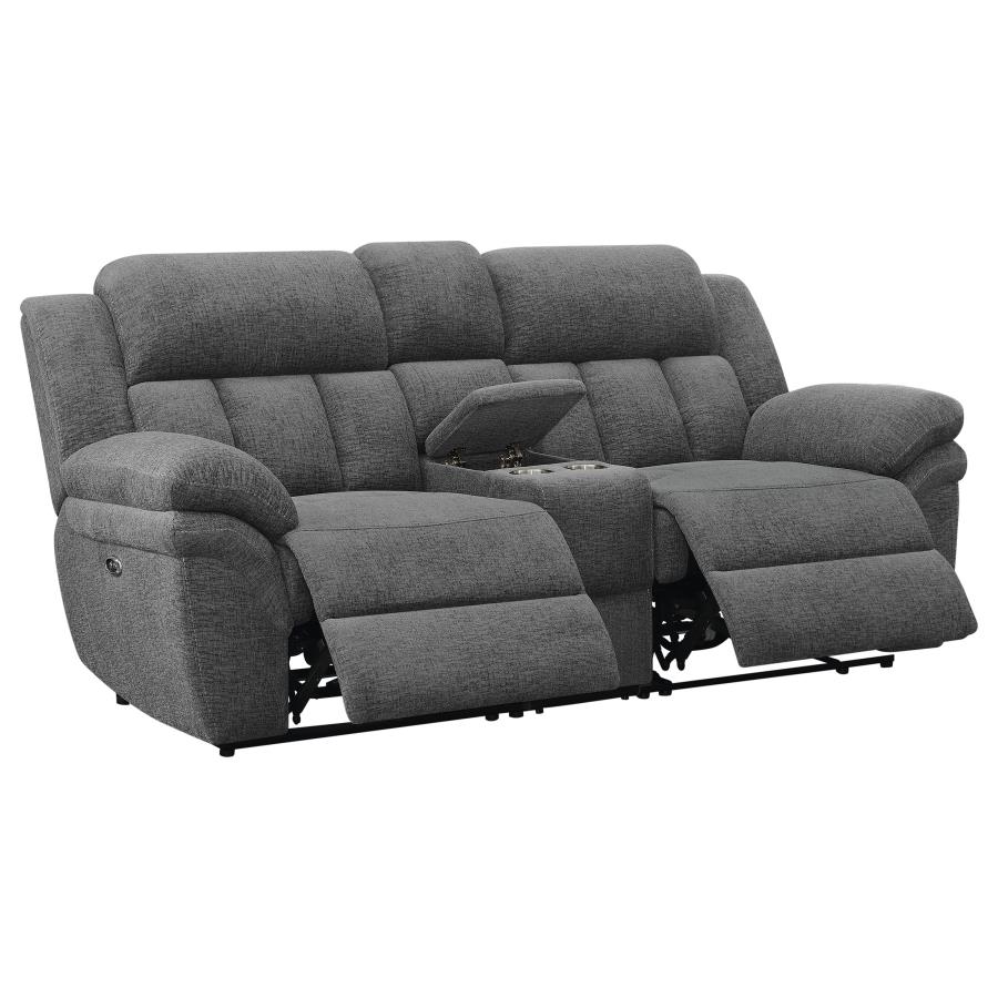 Bahrain Upholstered Power Loveseat Charcoal view 4