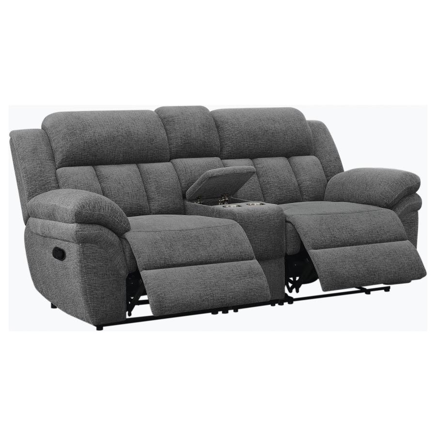 Bahrain Upholstered Motion Loveseat Charcoal view 4