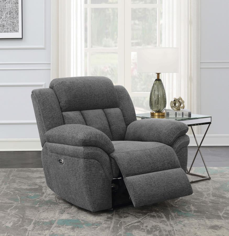 Bahrain Upholstered Power Glider Recliner Charcoal view 3