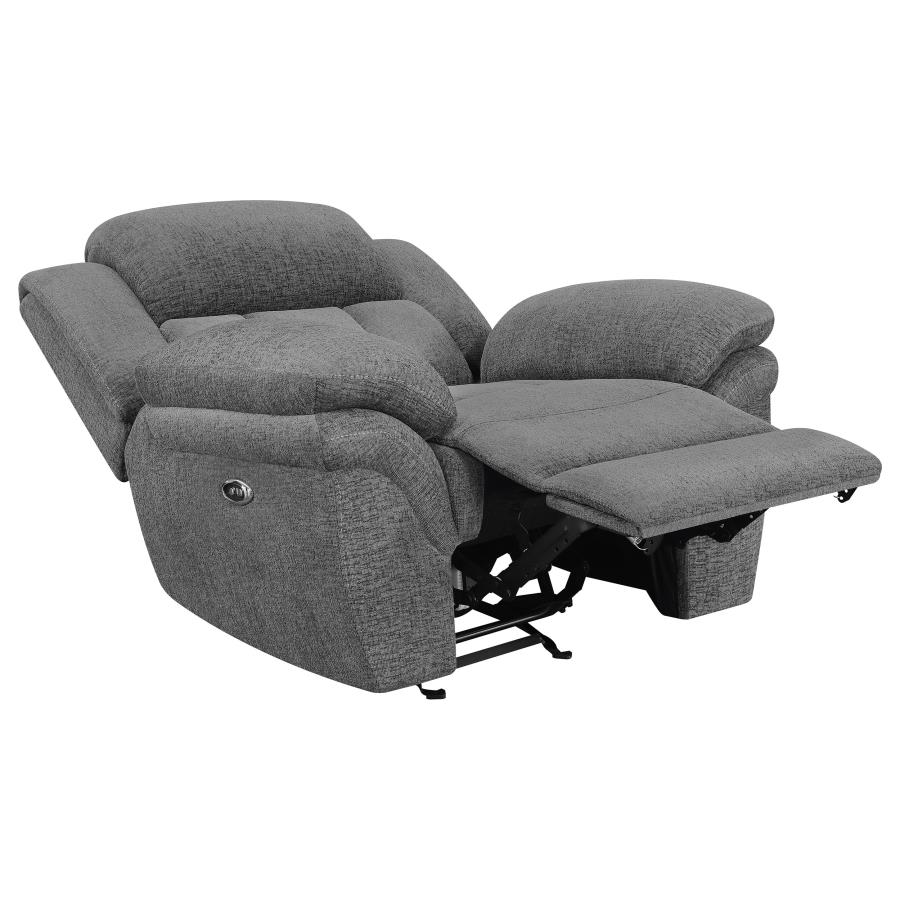 Bahrain Upholstered Power Glider Recliner Charcoal view 4