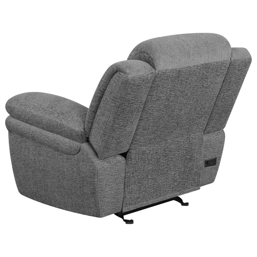 Bahrain Upholstered Power Glider Recliner Charcoal view 6