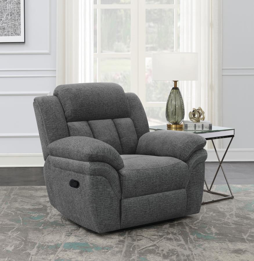 Bahrain Upholstered Glider Recliner Charcoal view 2