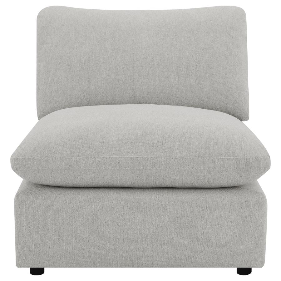Collins Modular Armless Chair Grey view 3