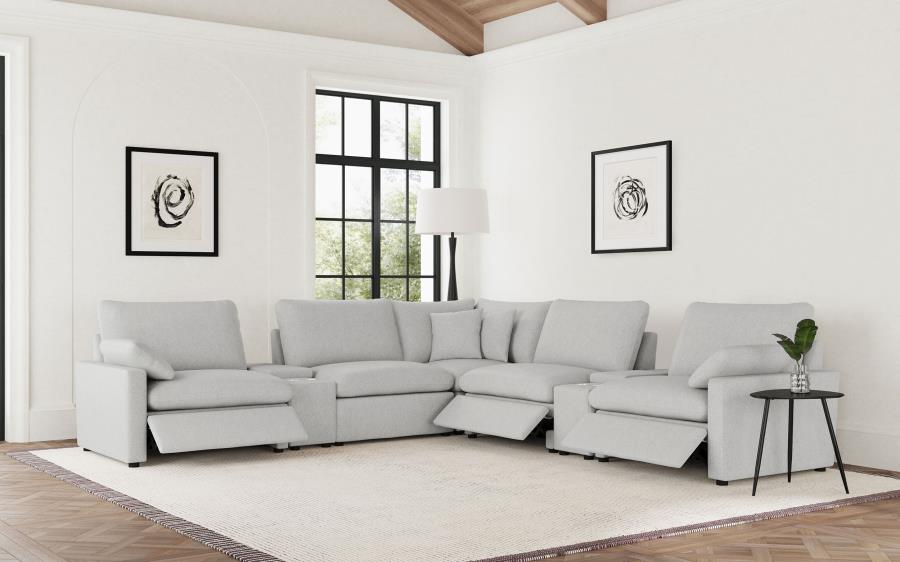 Collins 7-piece Modular Power Reclining Sectional Grey view 2