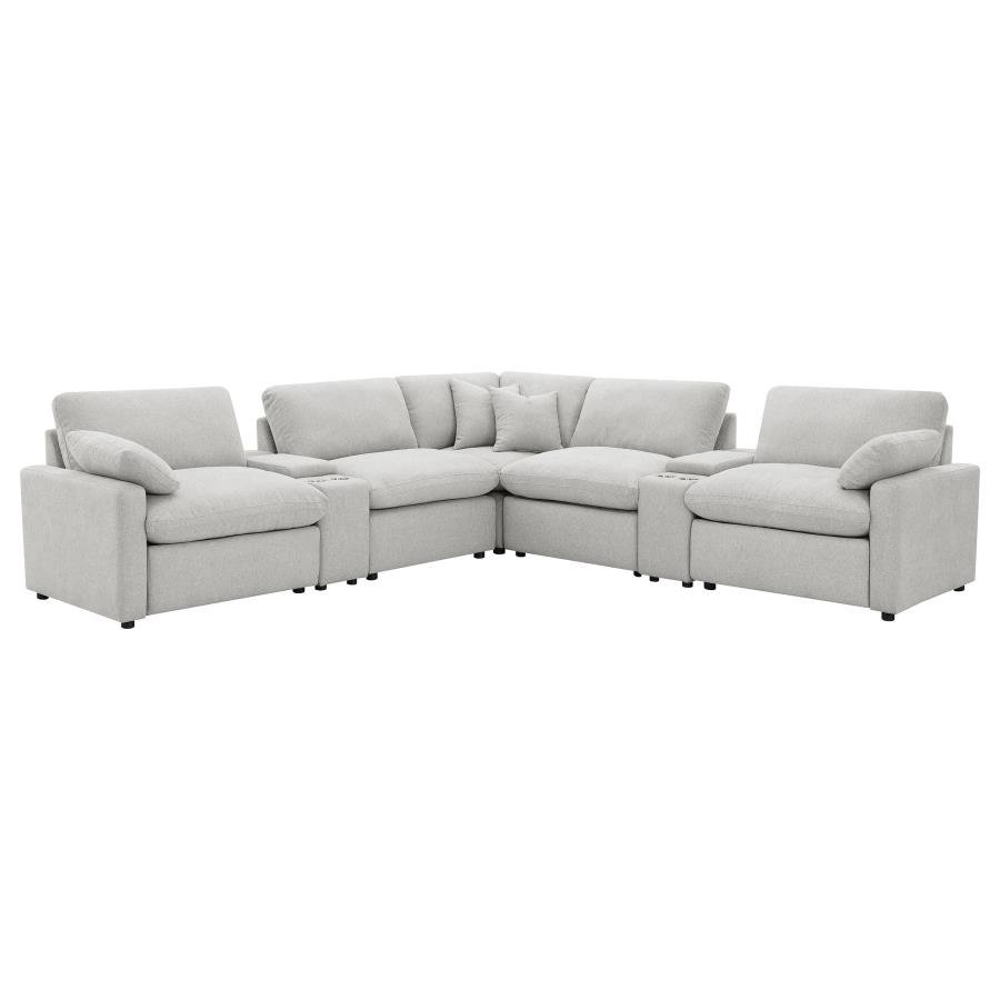 Collins 7-piece Modular Power Reclining Sectional Grey view 3
