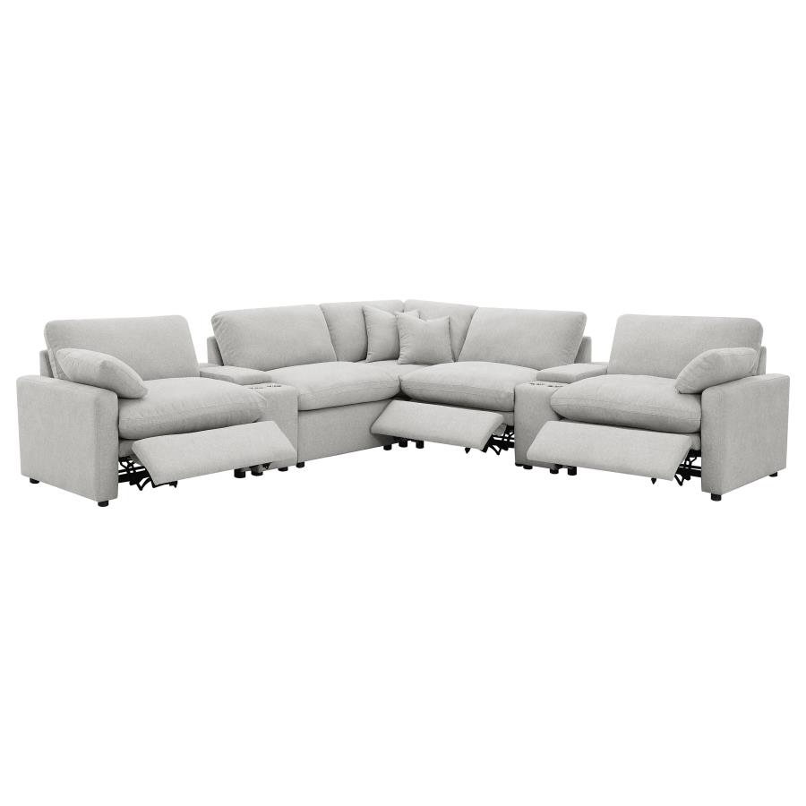 Collins 7-piece Modular Power Reclining Sectional Grey view 4