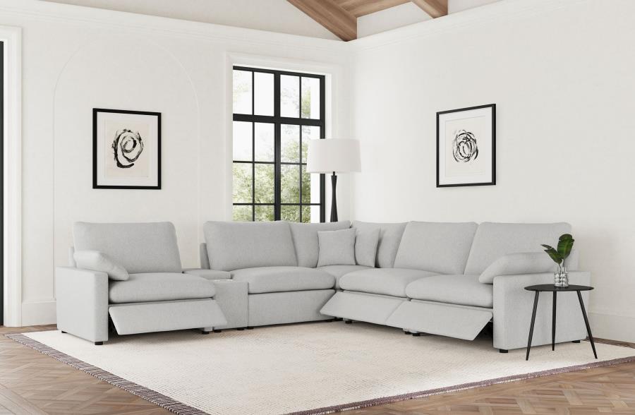 Collins 6-piece Modular Power Reclining Sectional Grey view 2